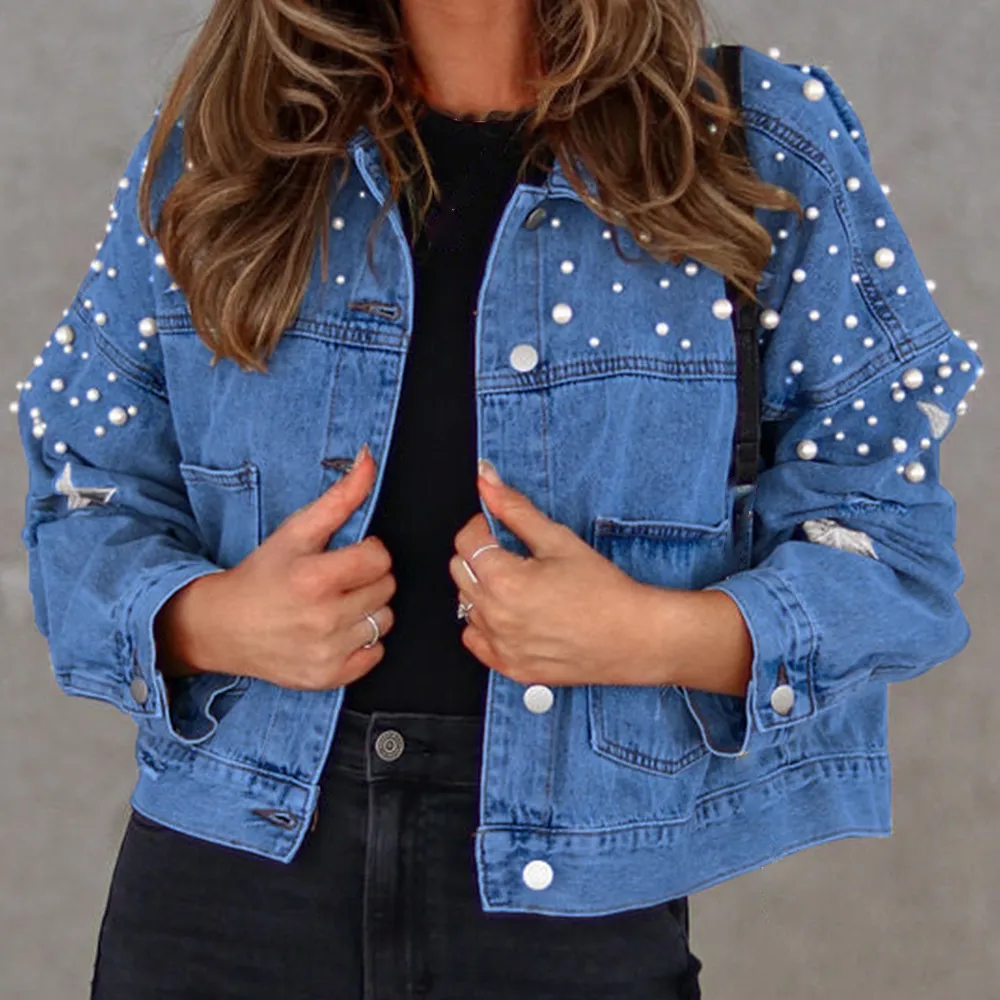 Bead Detail Denim Jacket, image 5