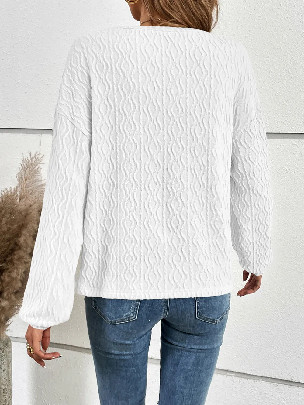 Half Button Long Sleeve Top, image 12