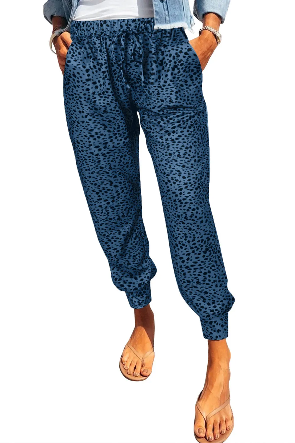 Leopard Print Joggers with Pockets, image 4