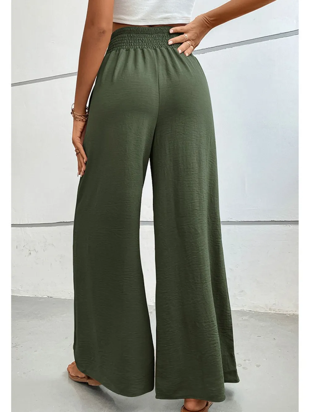Wide Waistband Relax Fit Long Pants, image 10