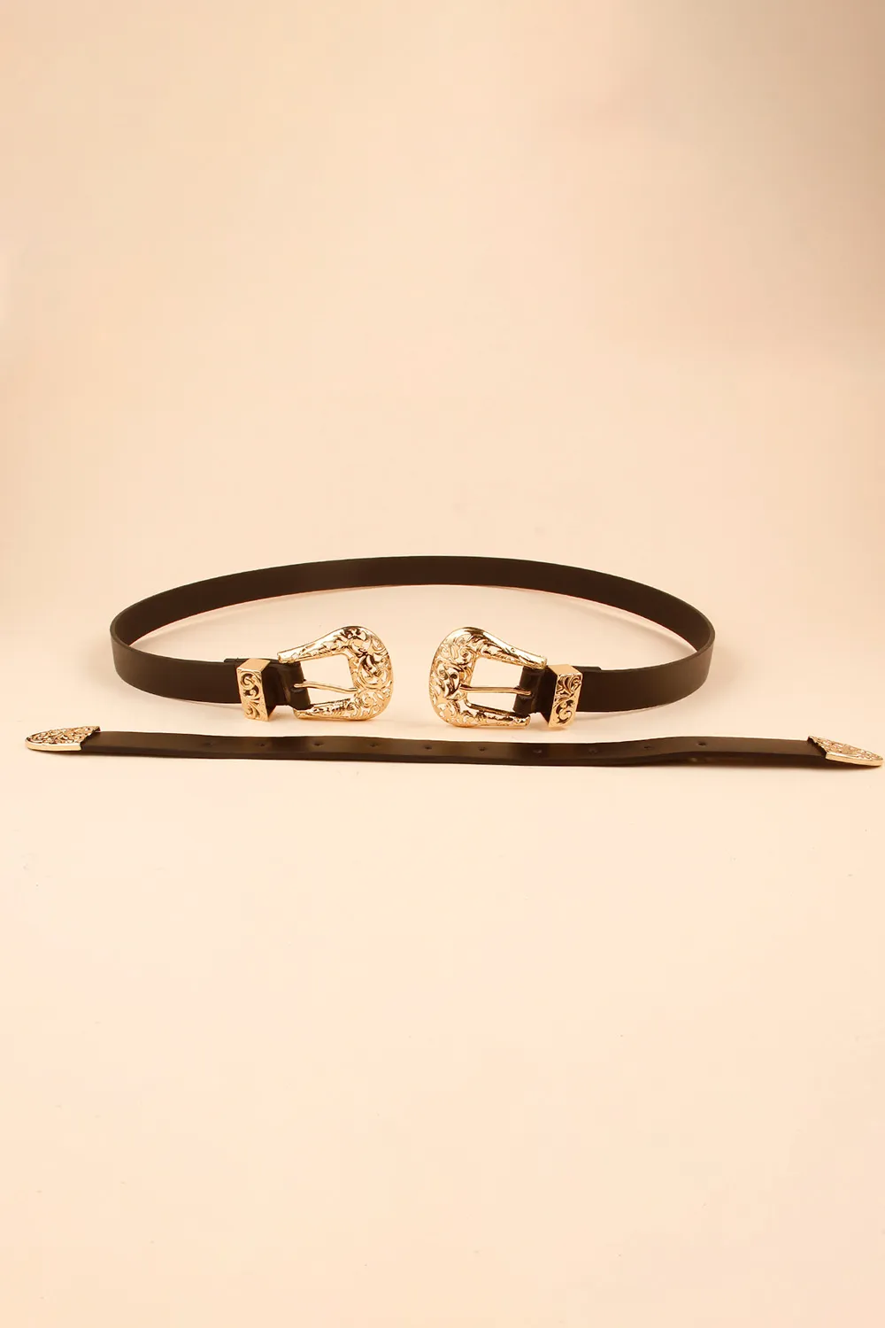 Double Buckle PU Leather Belt, image 3