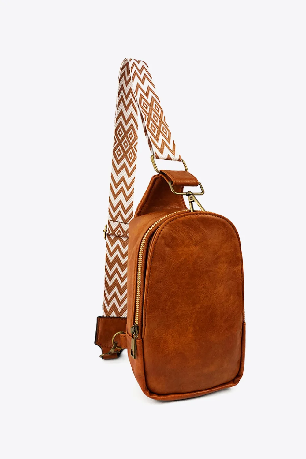 Random Pattern Adjustable Strap PU Leather Sling Bag, image 5