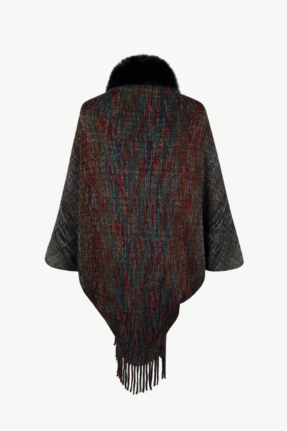 Open Front Fringe Hem Poncho, image 19