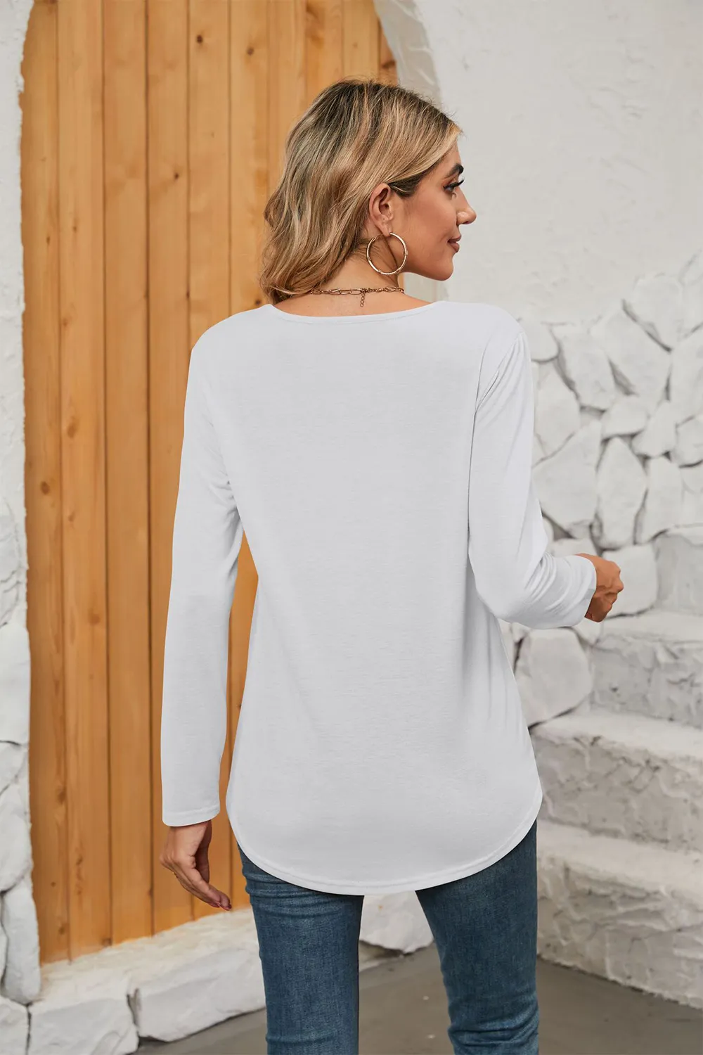 Square Neck Long Sleeve T-Shirt, image 6