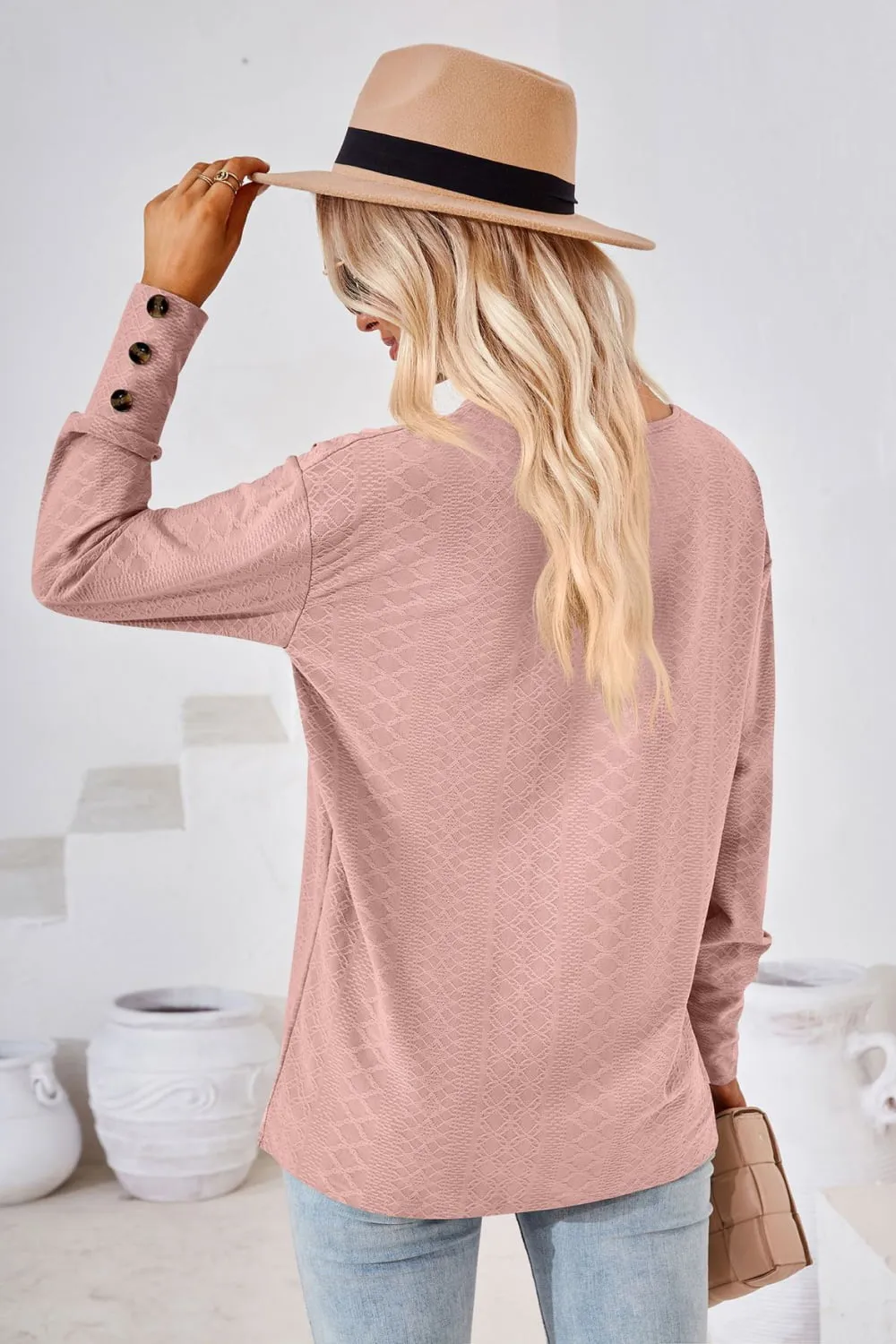 V-Neck Long Sleeve Blouse, image 10