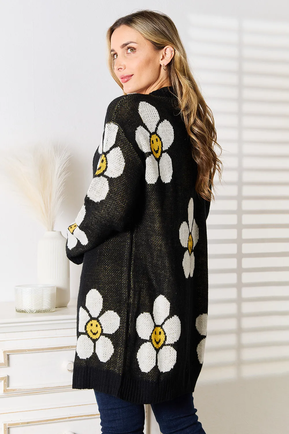 Floral Button Down Longline Cardigan, image 4