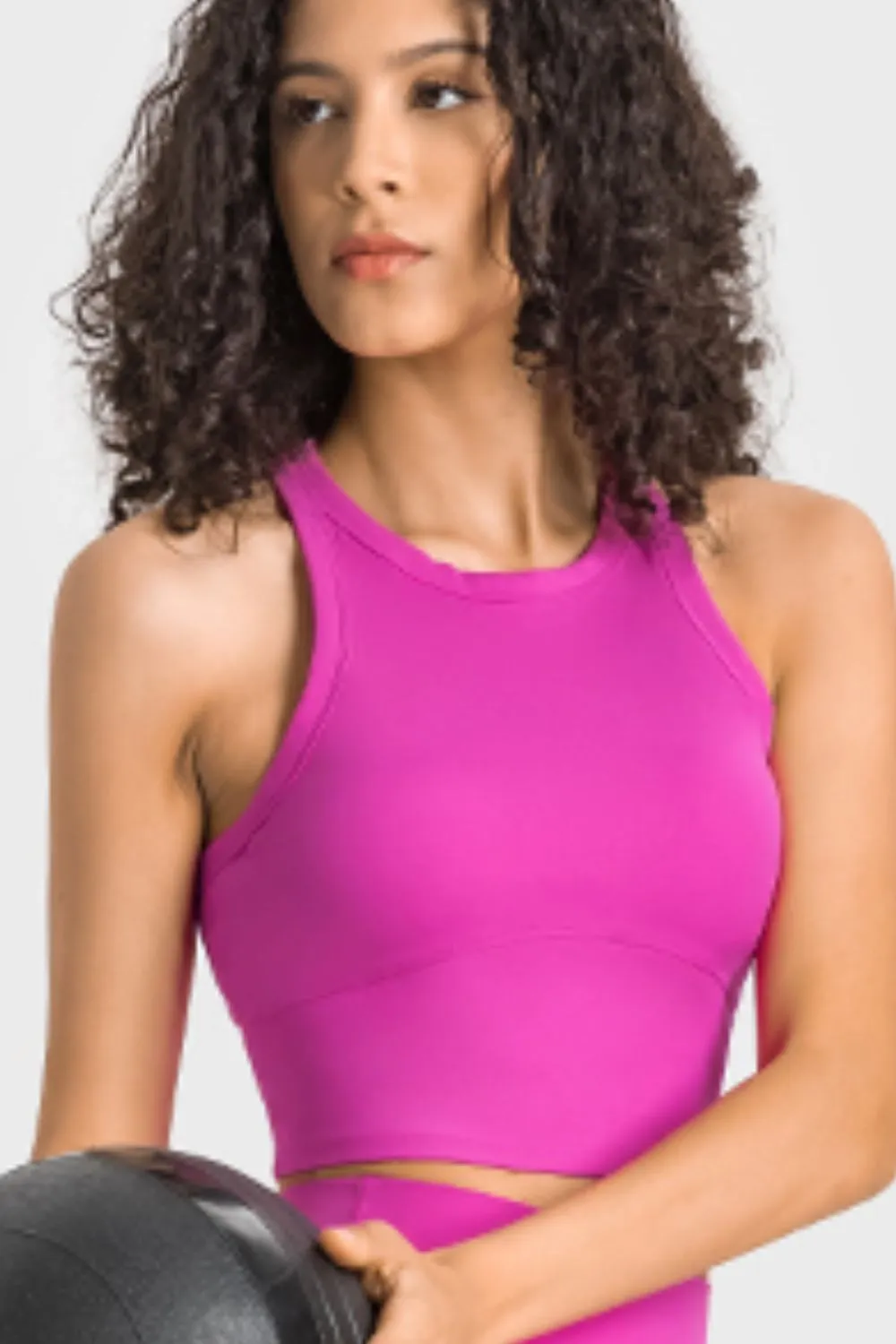 Racerback Cropped Sports Tank, image 6