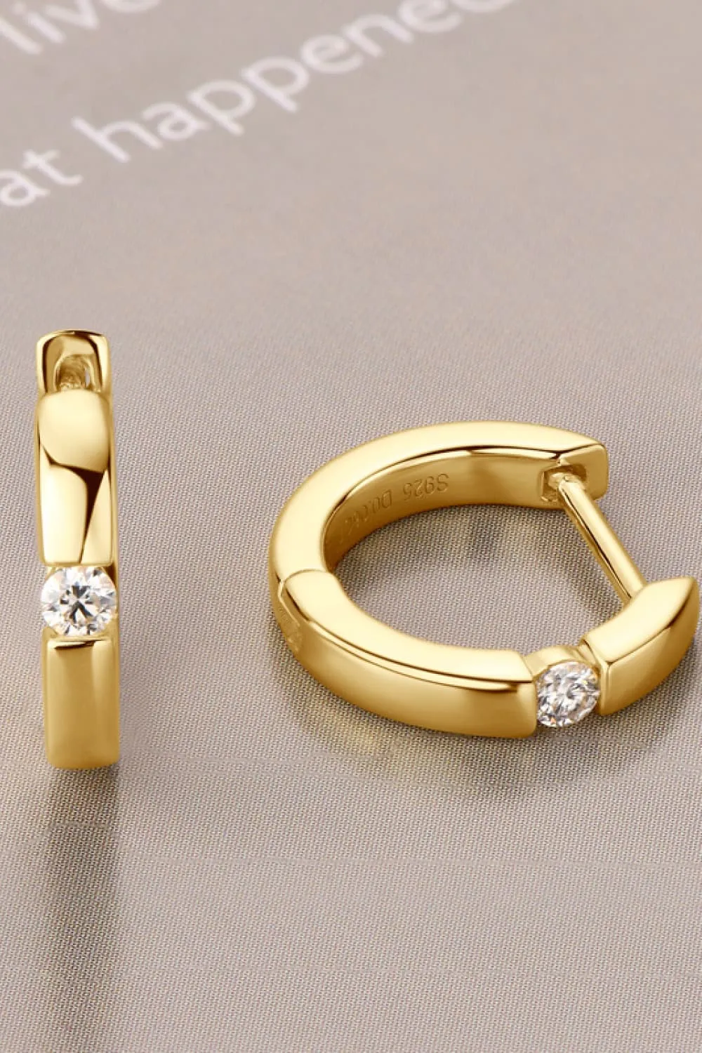 Moissanite 925 Sterling Silver Huggie Earrings, image 6