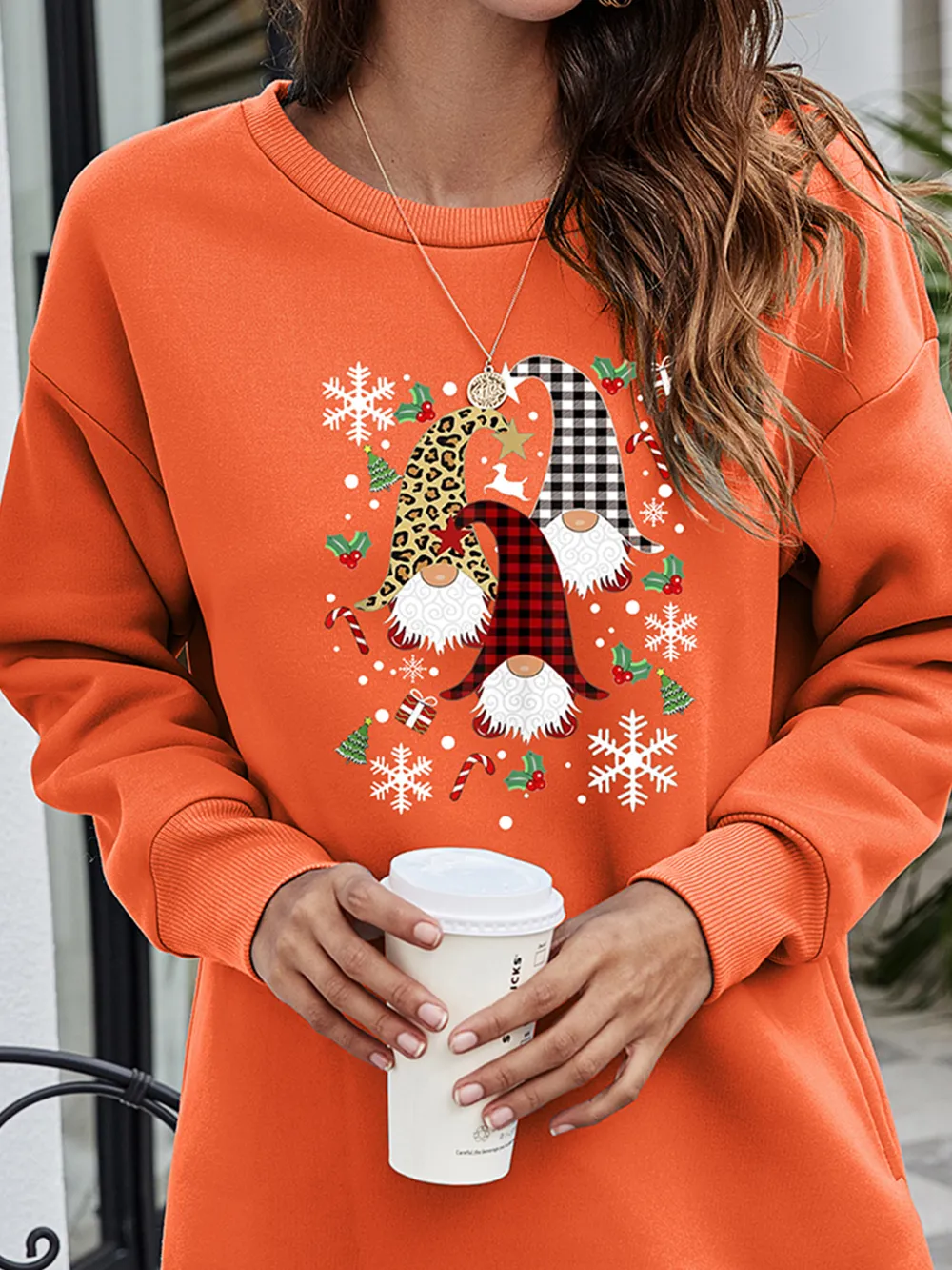 Graphic Round Neck Dropped Shoulder Sweatshirt, image 10