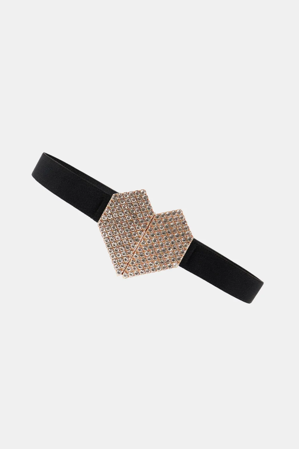 Rhinestone Heart Buckle Elastic Belt, image 3