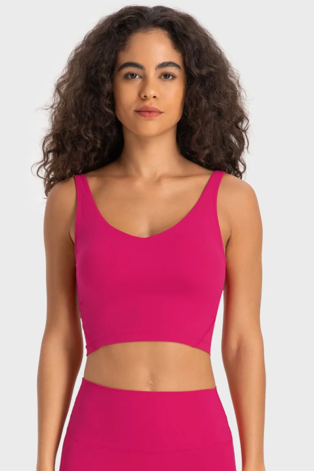 Deep V-Neck Crop Sports Bra, image 10