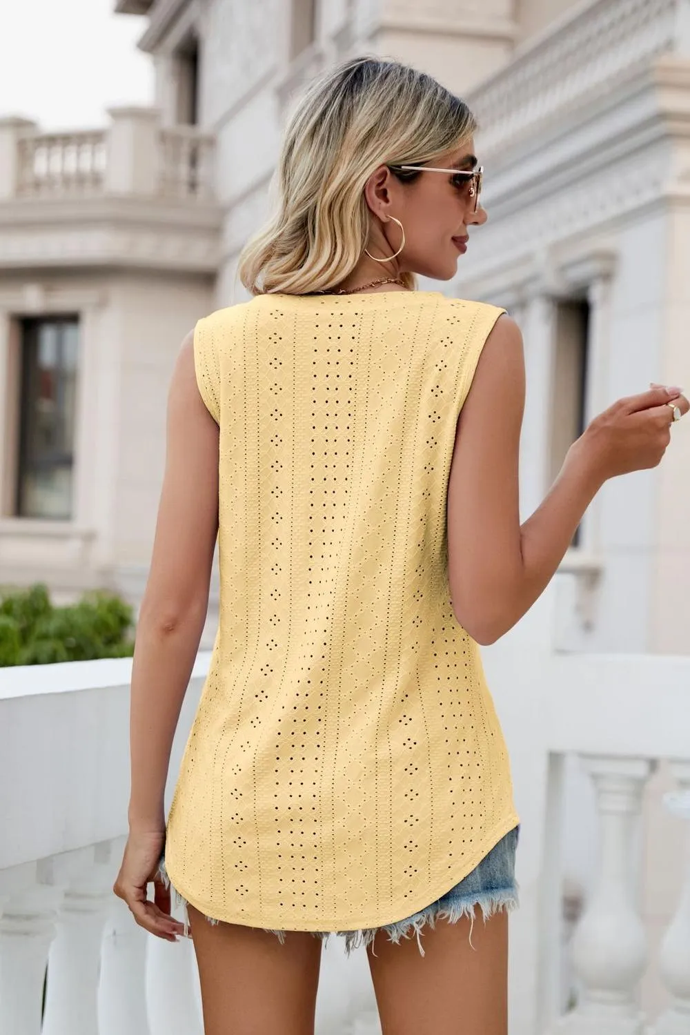 Eyelet V-Neck Tank, image 9