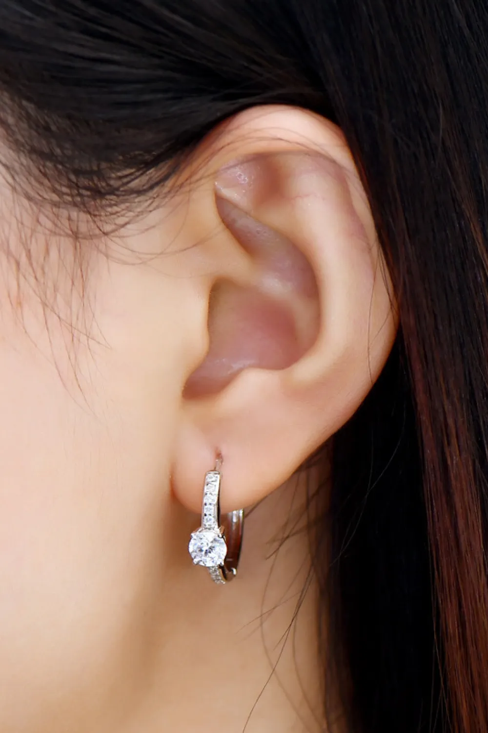 Carry Your Love 1 Carat Moissanite Platinum-Plated Earrings, image 2
