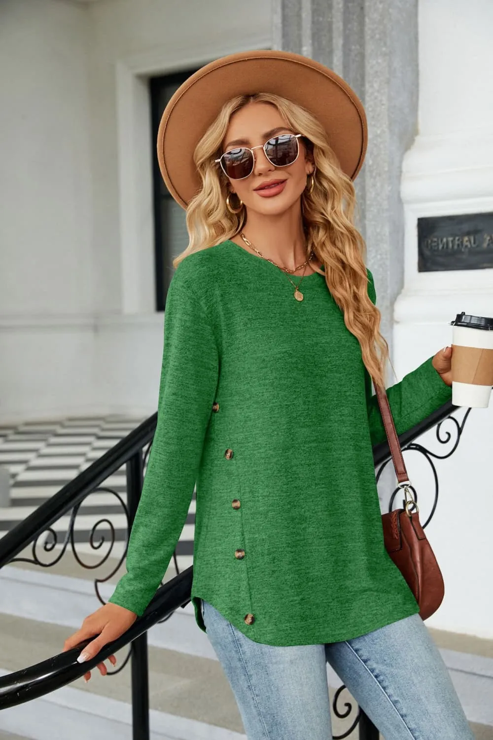 Round Neck Long Sleeve T-Shirt, image 12