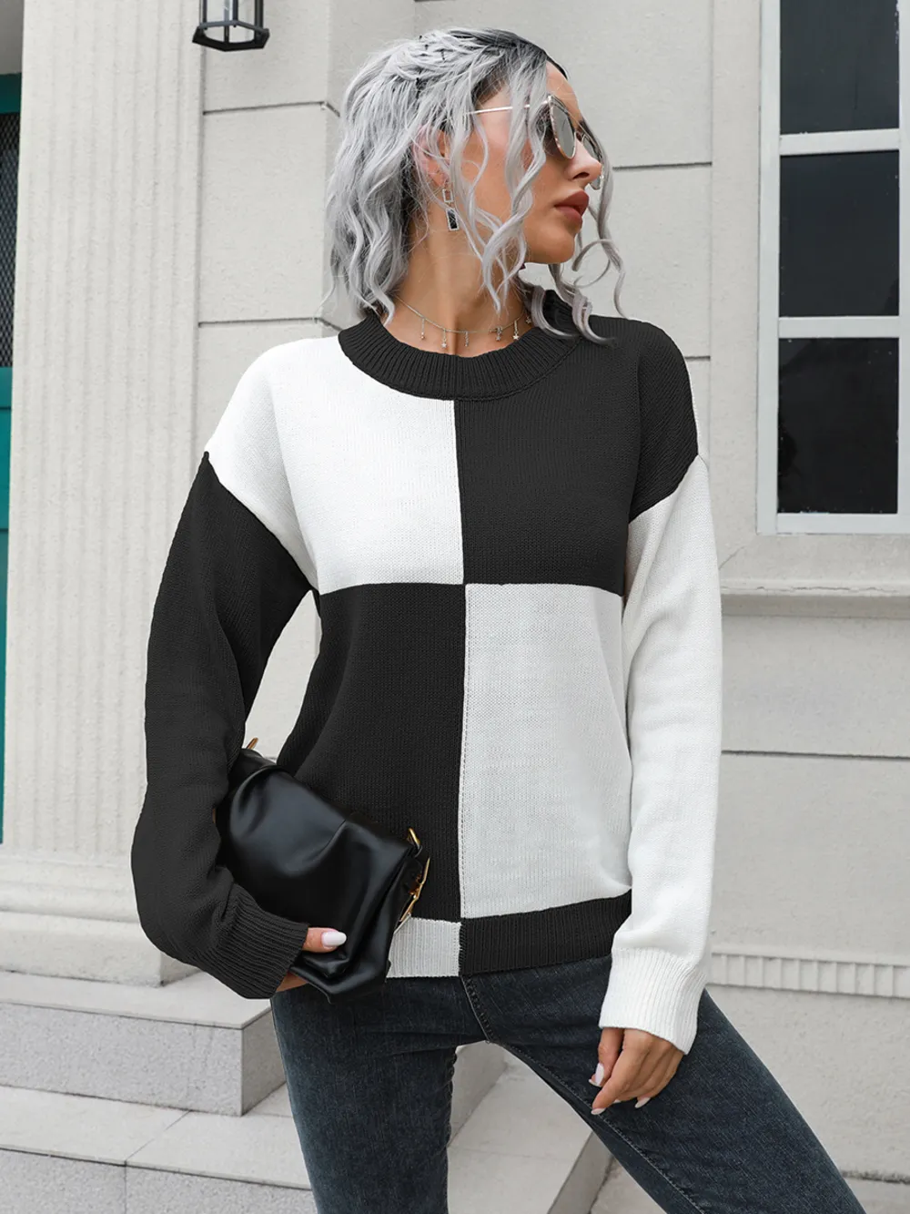 Contrast Drop Shoulder Sweater, image 5
