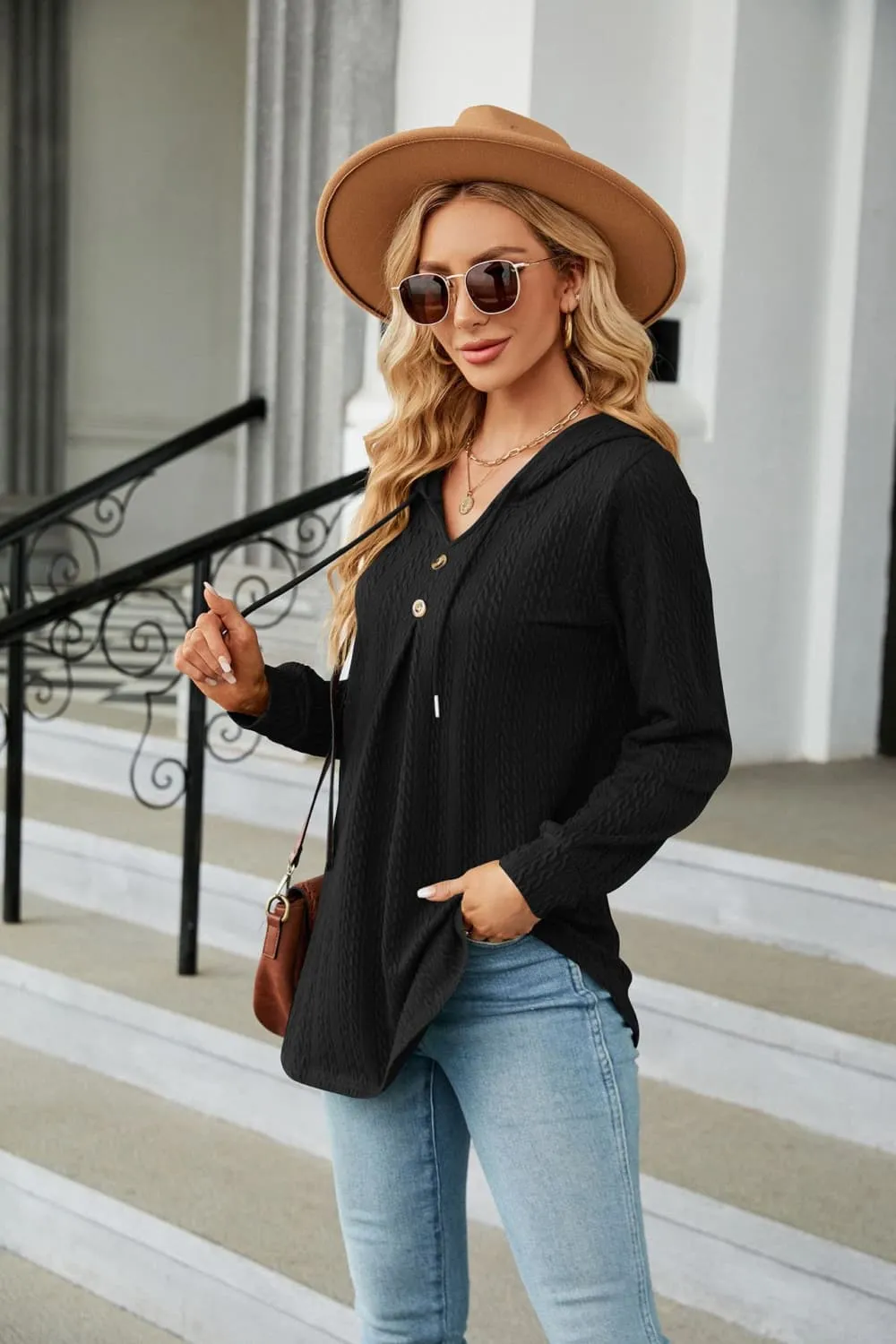 Long Sleeve Hooded Blouse, image 26