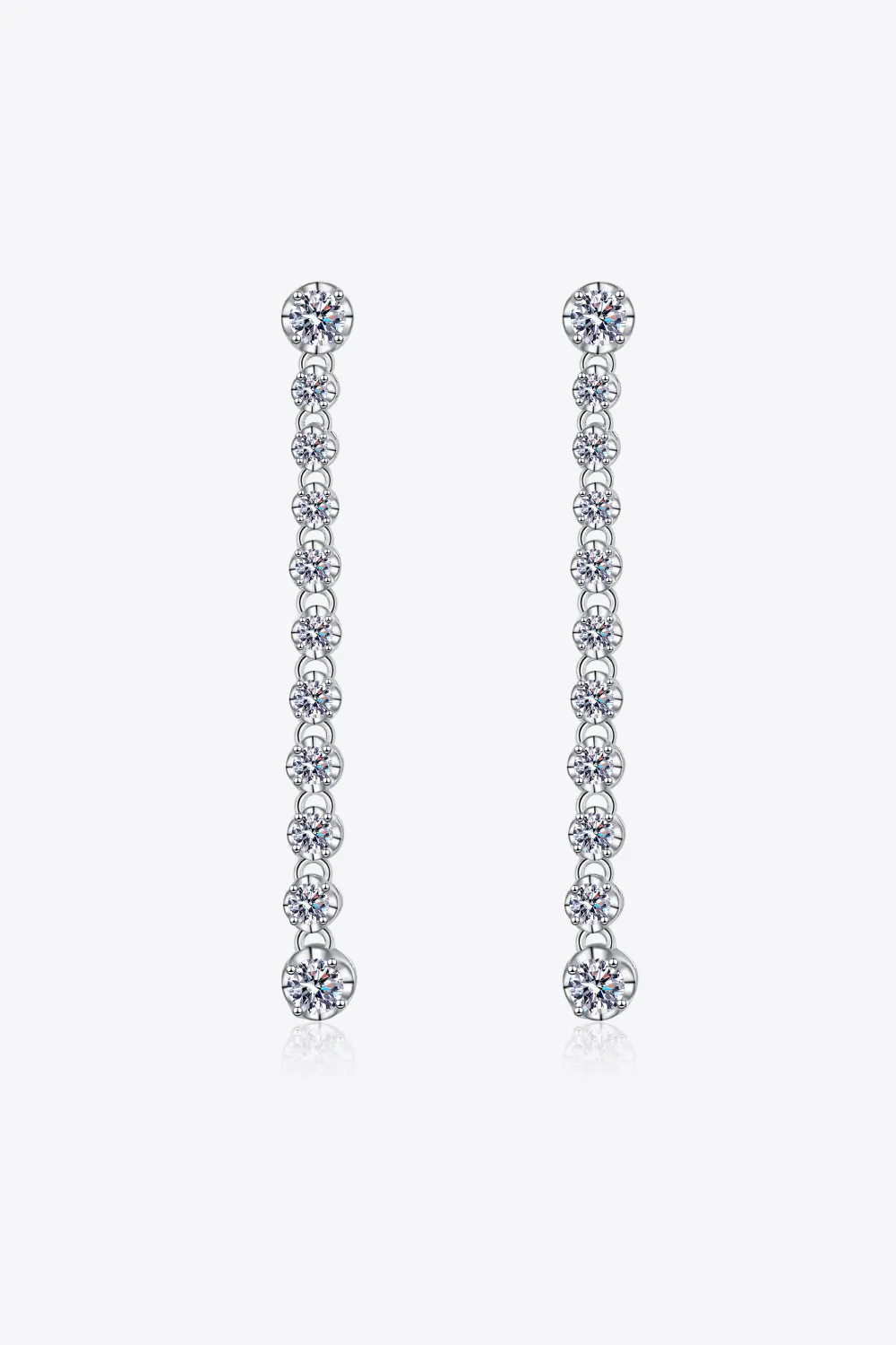 1.18 Carat Moissanite Long Earrings, image 2
