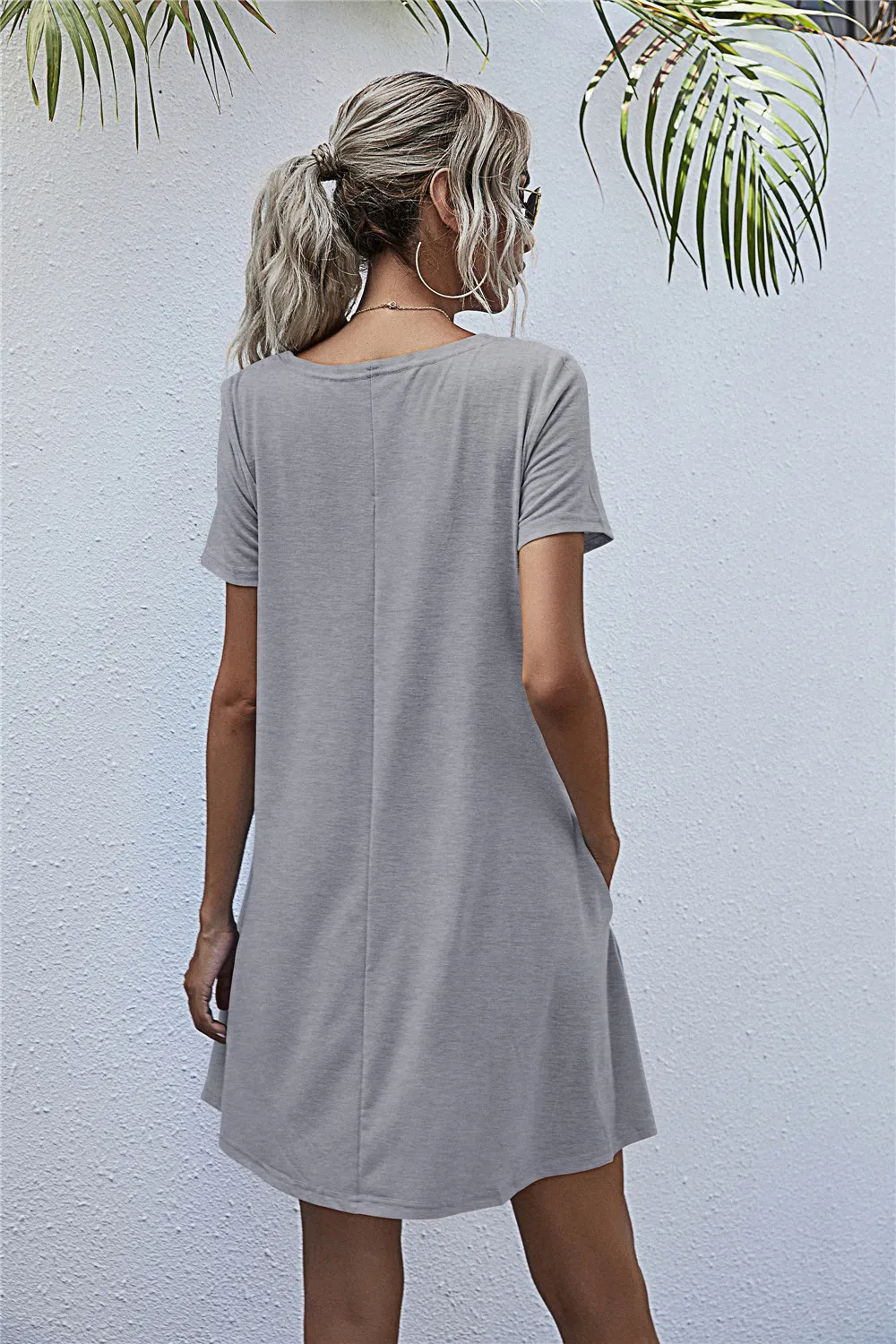 Round Neck Short Sleeve Mini Dress, image 5