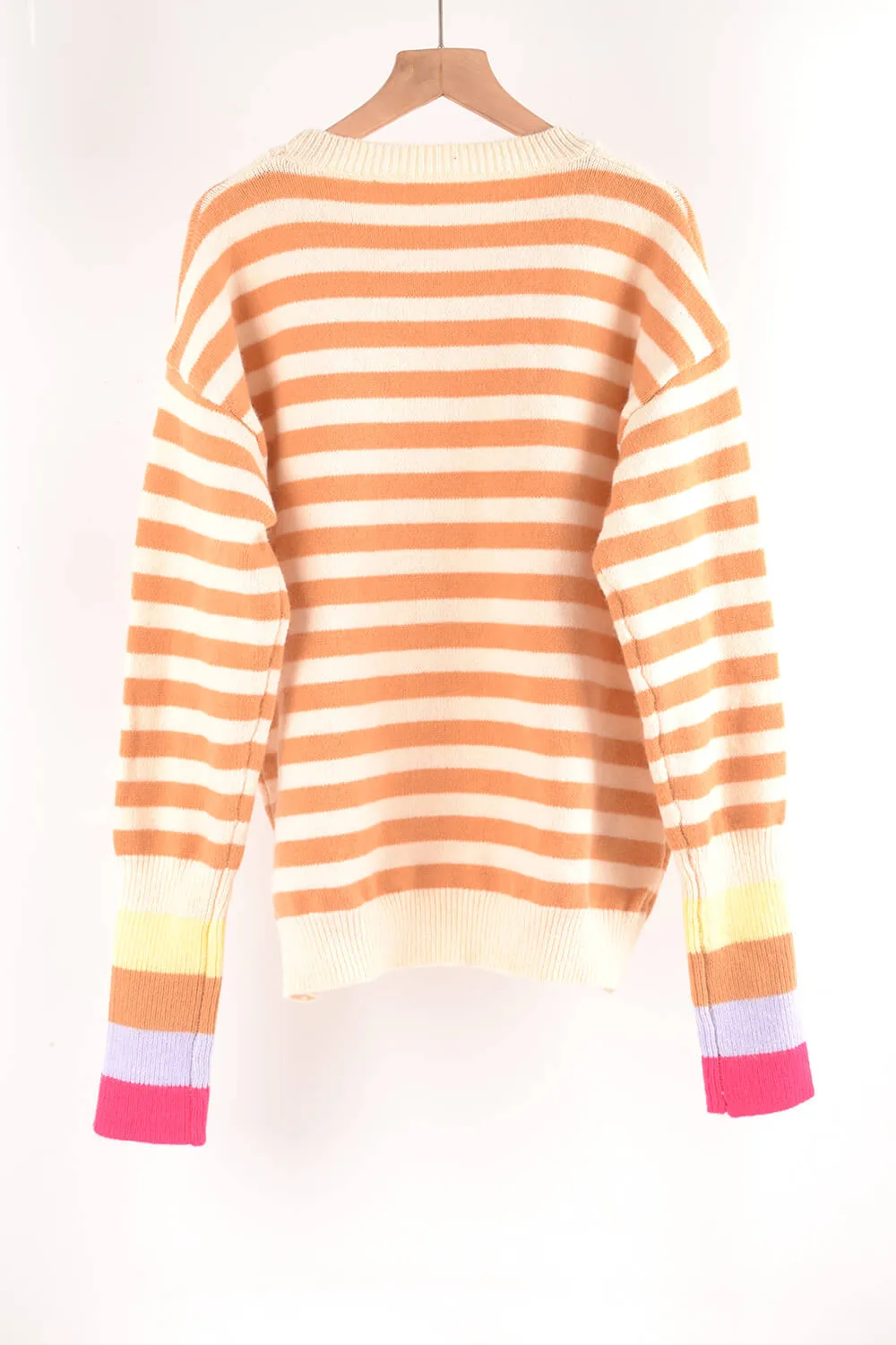Warm Spice Striped Round Neck Sweater, image 11