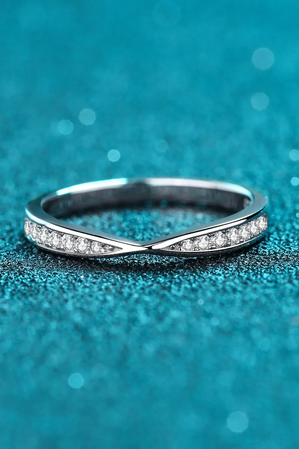 Moissanite Rhodium-Plated Ring, image 4