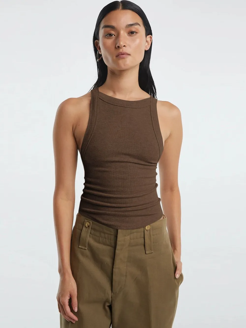 Halter Neck Ribbed Cropped Top, image 8