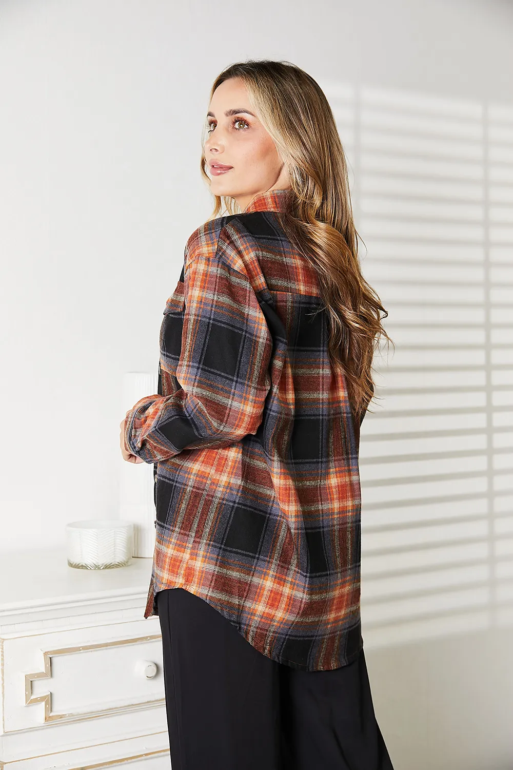 Plaid Dropped Shoulder Shirt, image 6