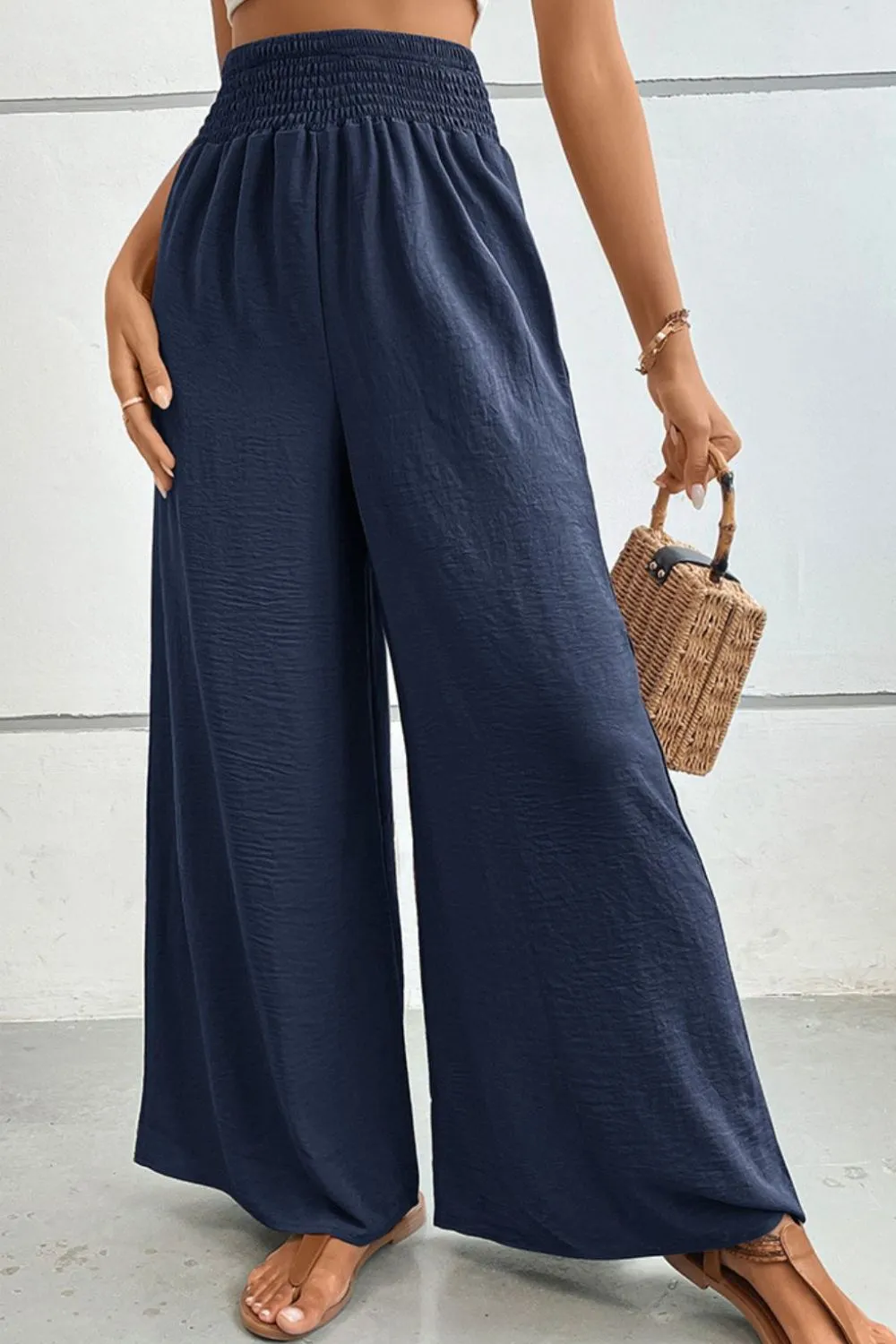 Wide Waistband Relax Fit Long Pants, image 11