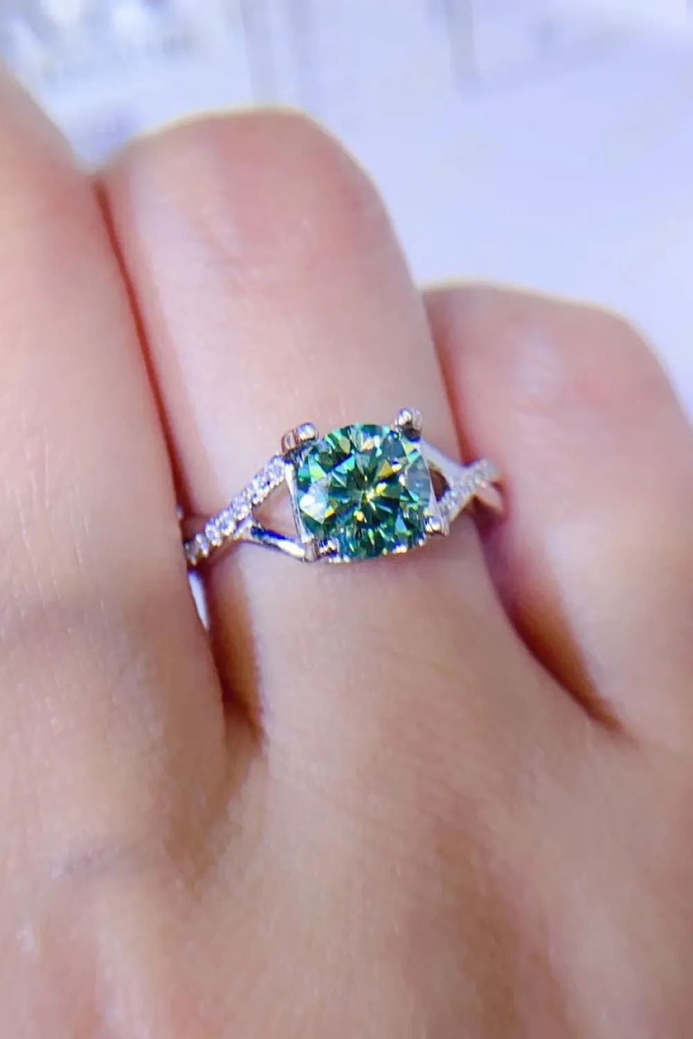 1 Carat Moissanite 925 Sterling Silver Ring, image 2