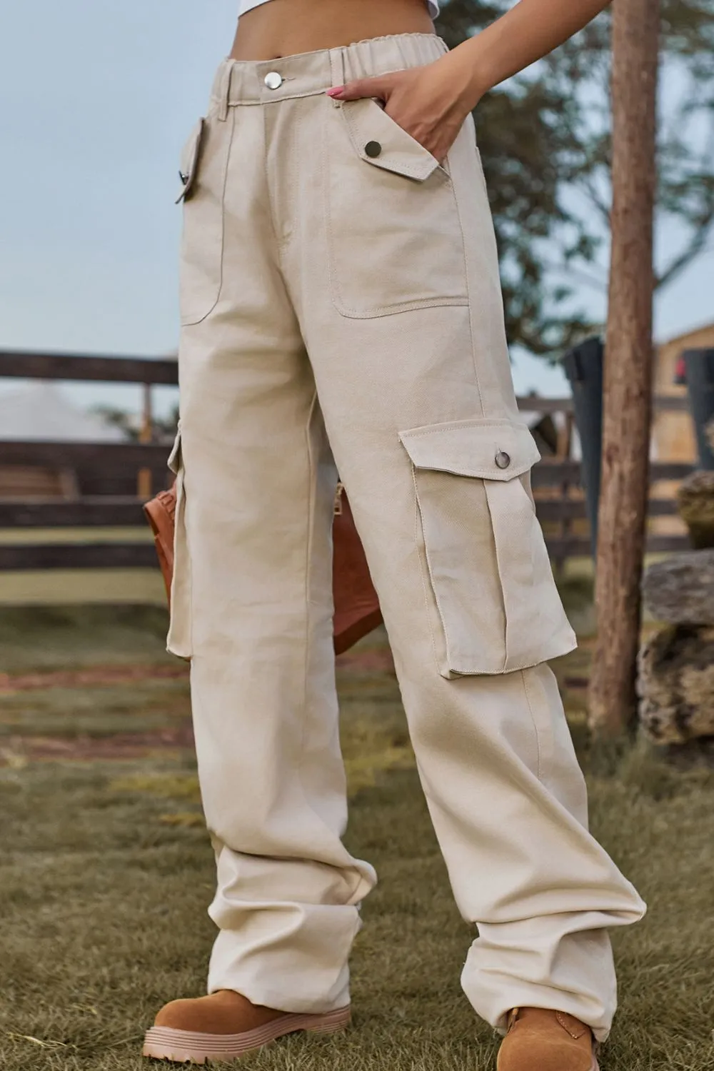 Loose Fit Long Jeans with Pockets, image 5