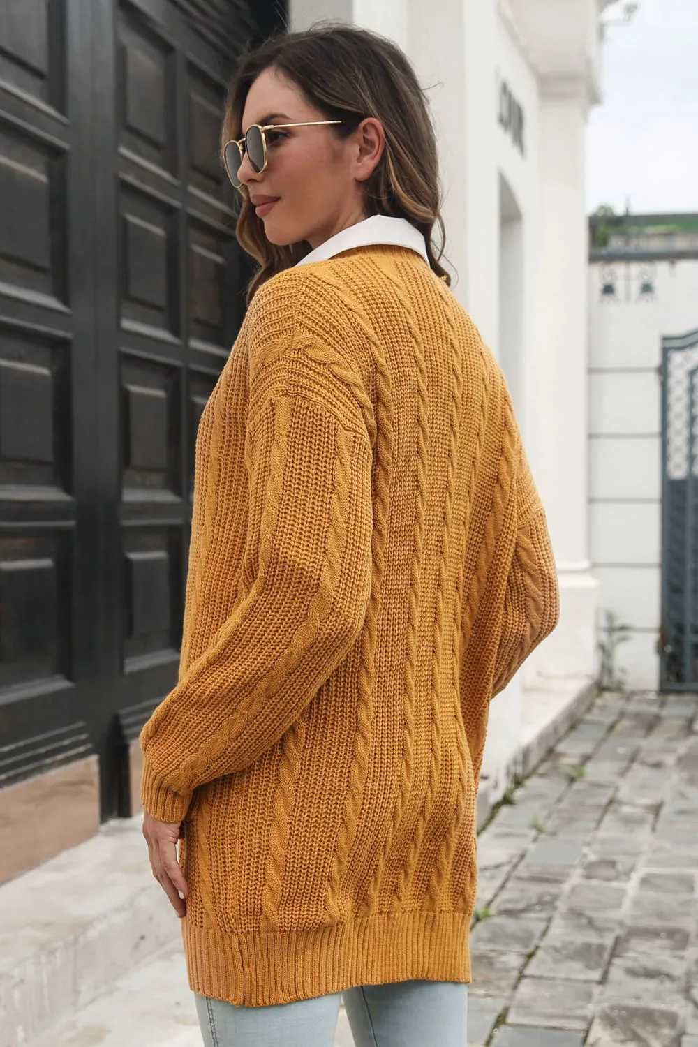 Open Front Longline Cardigan with Pockets, image 3