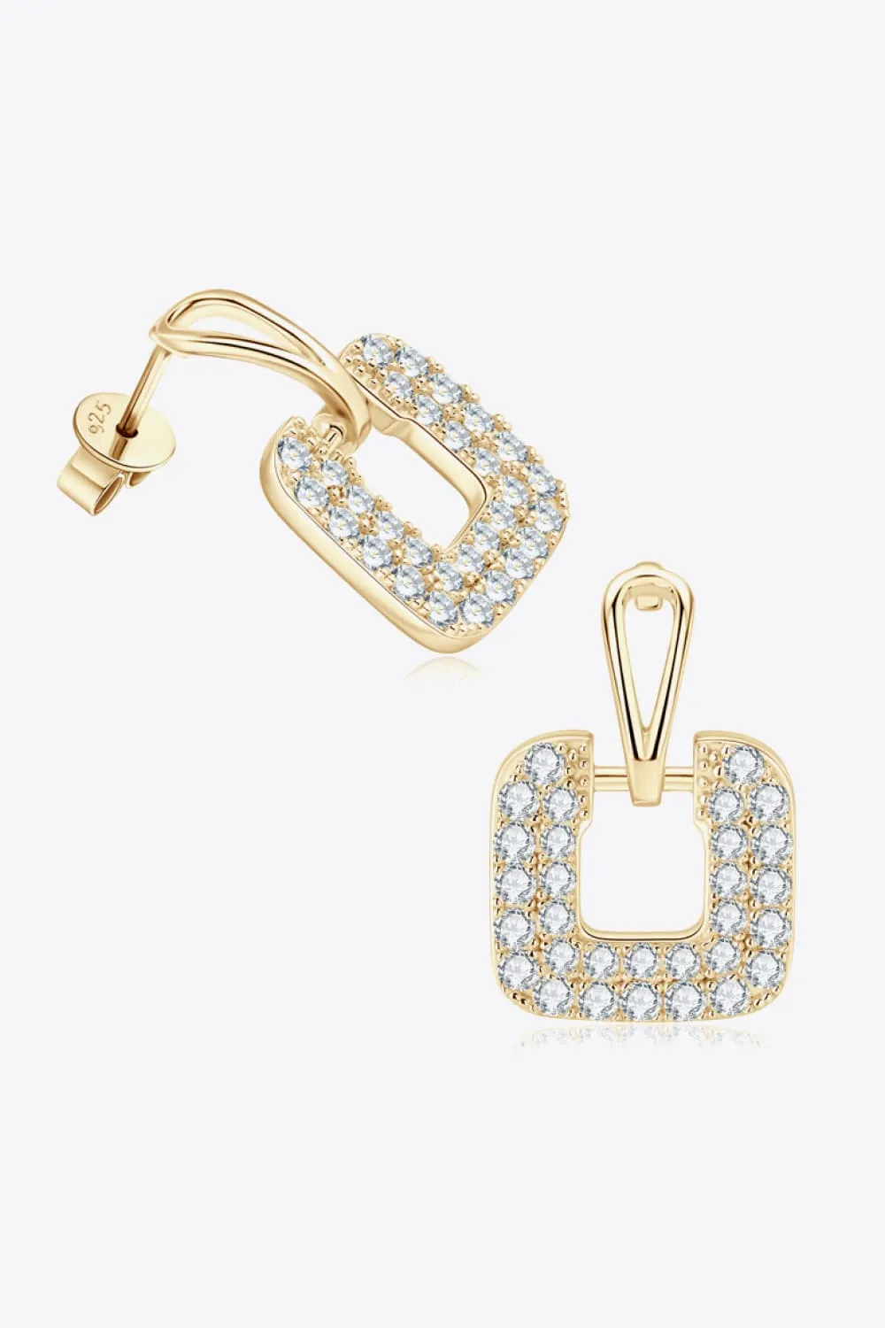 1.68 Carat Moissanite 925 Sterling Silver Drop Earrings, image 3