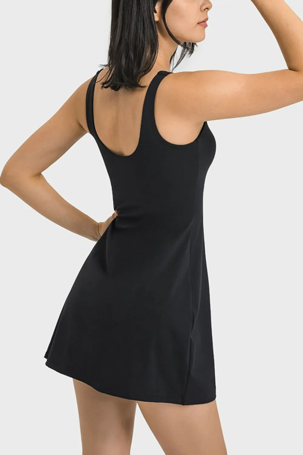 Square Neck Sports Tank Dress with Full Coverage Bottoms, image 6
