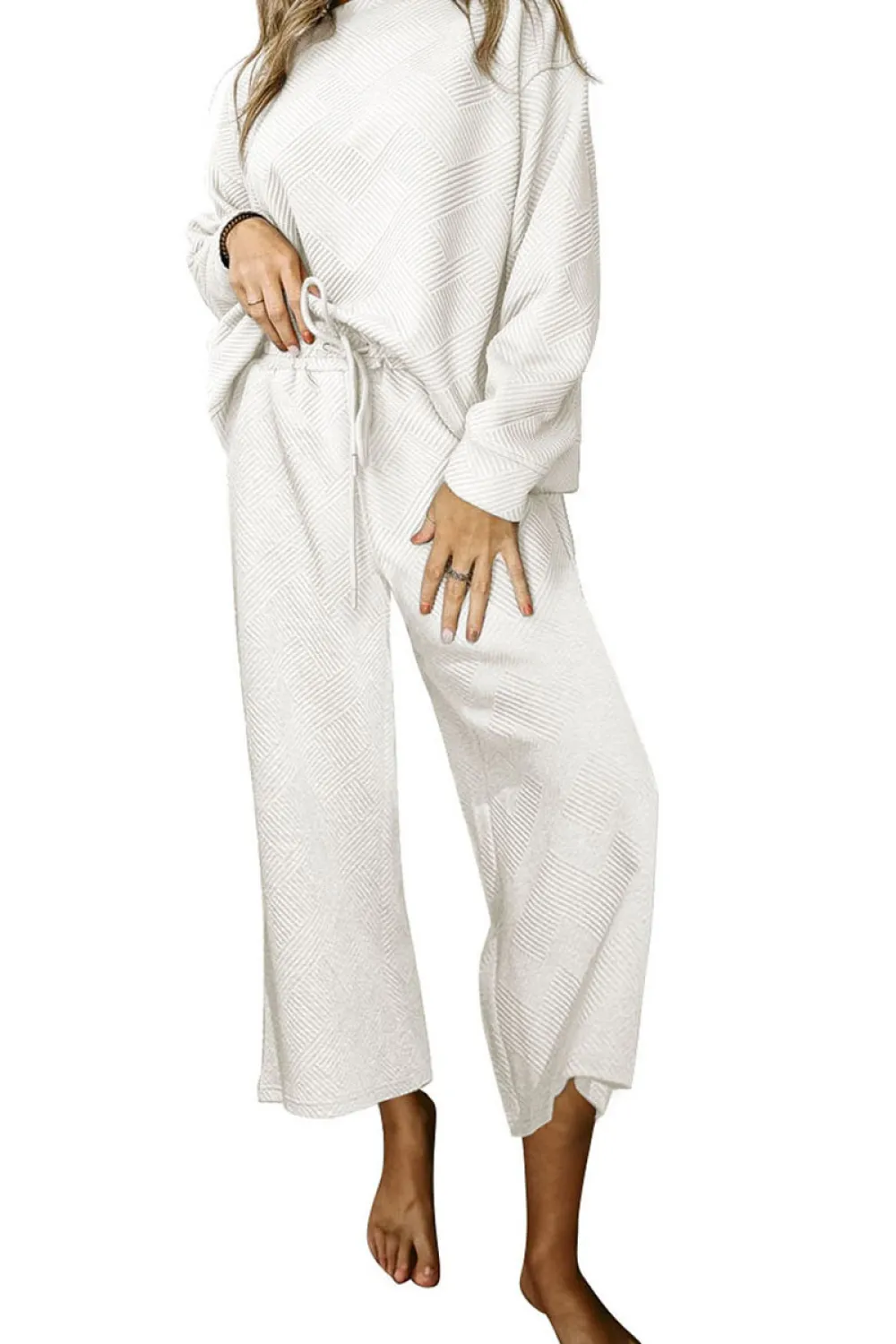 Dropped Shoulder Top and Pants Set, image 4