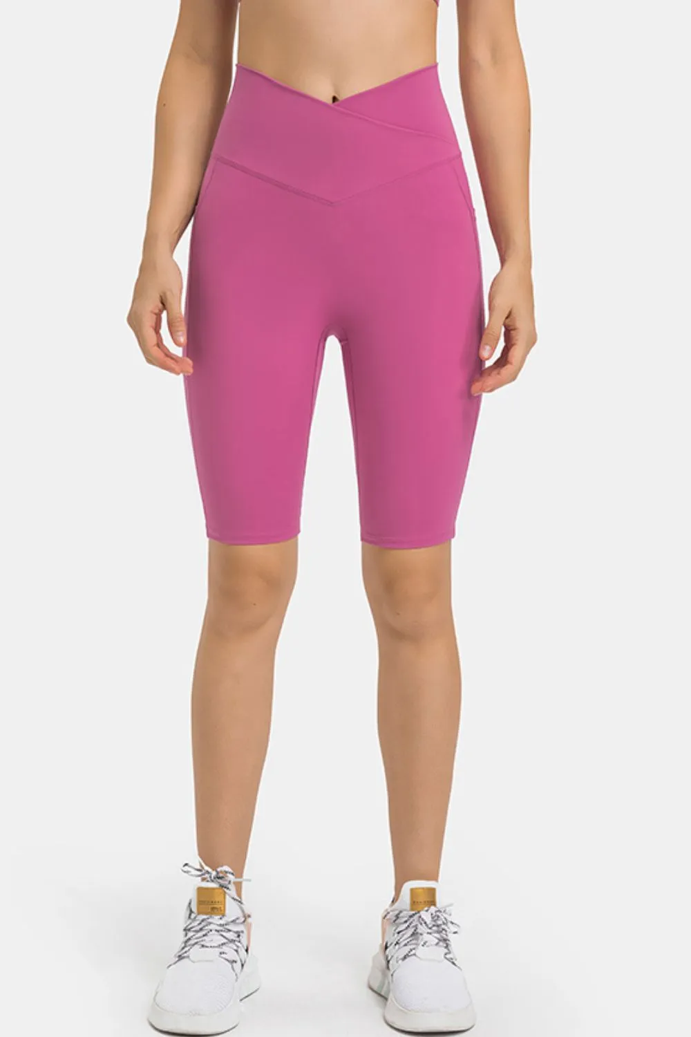 High Waist Biker Shorts with Pockets, image 5