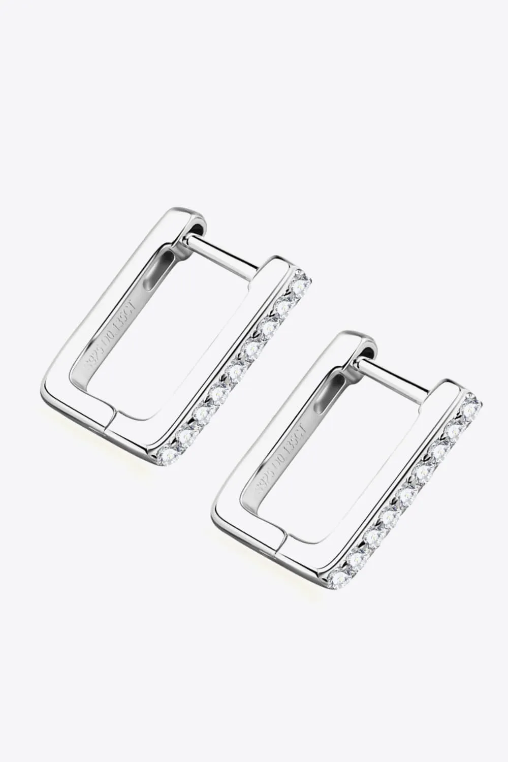 Moissanite Geometric 925 Sterling Silver Earrings, image 3