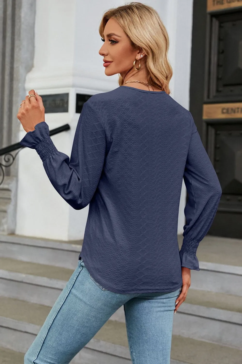 V-Neck Flounce Sleeve Blouse, image 24