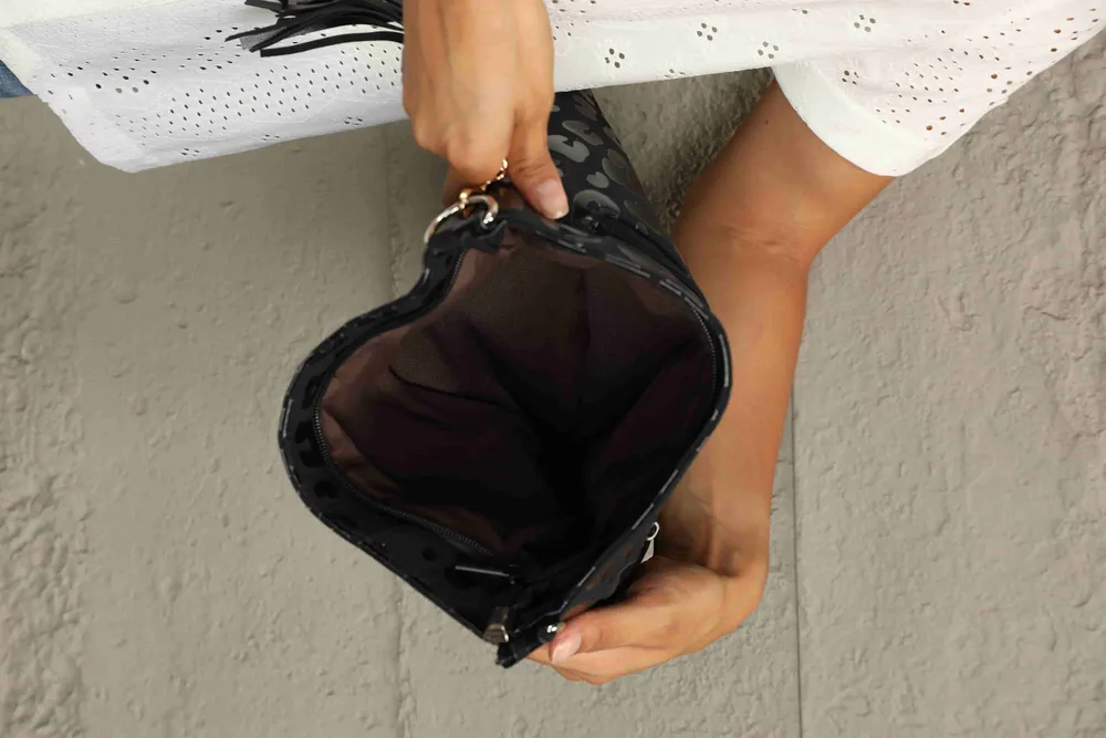 PU Leather Shoulder Bag with Tassel, image 6