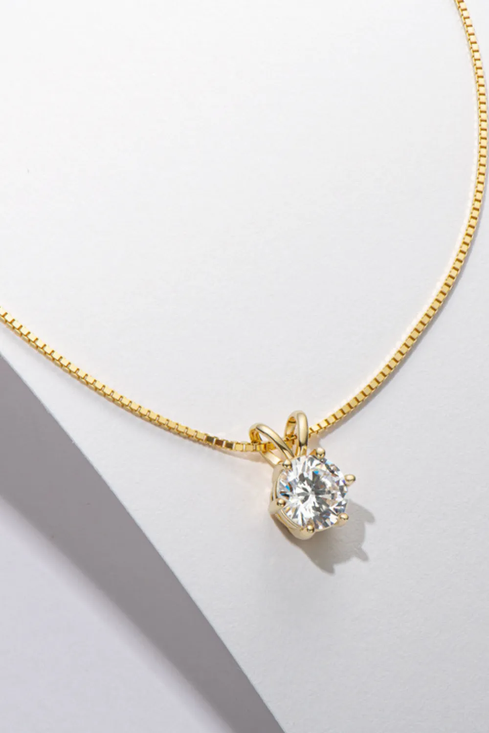 925 Sterling Silver 1 Carat Moissanite Pendant Necklace, image 6