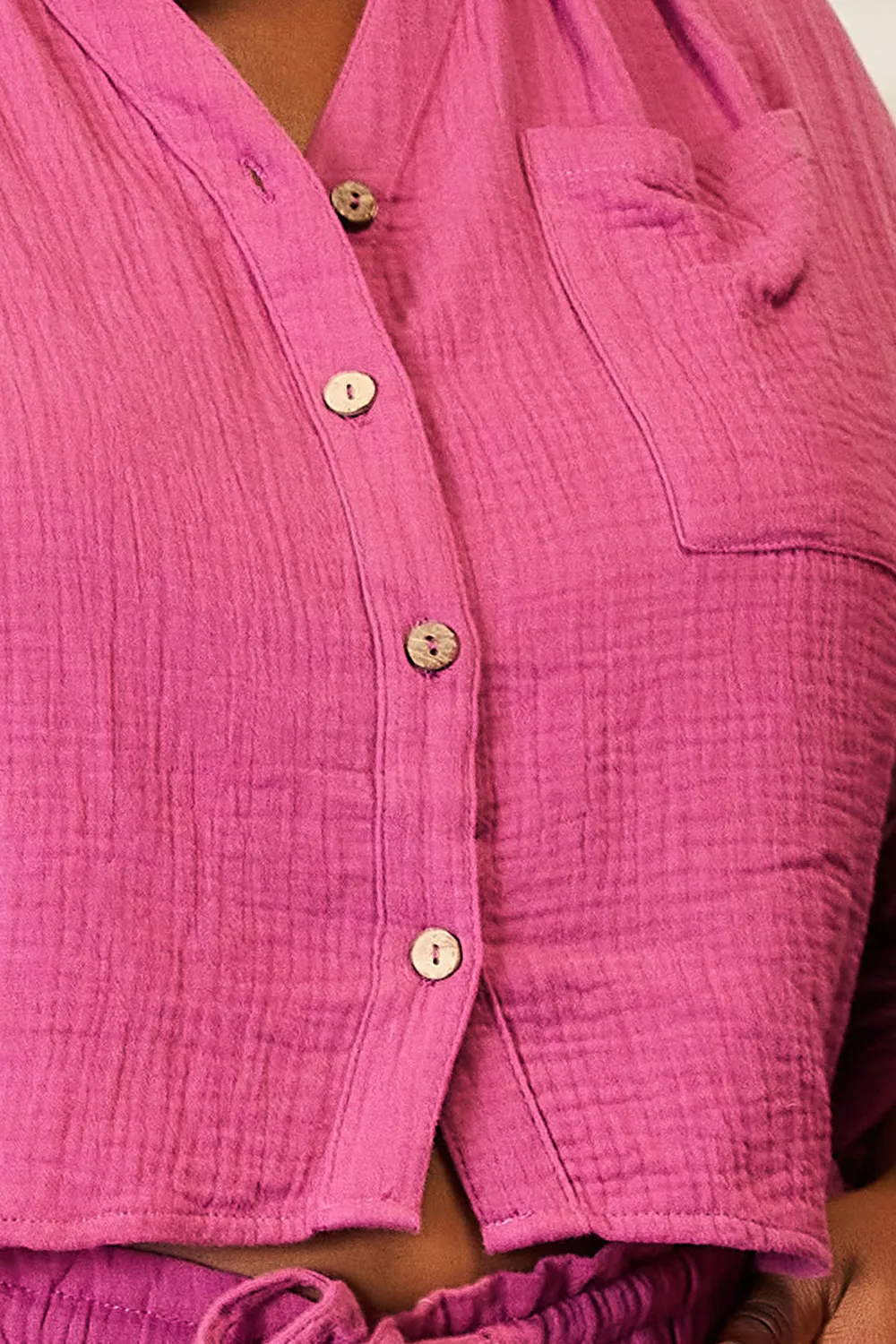 Buttoned Long Sleeve Top and Shorts Set, image 3