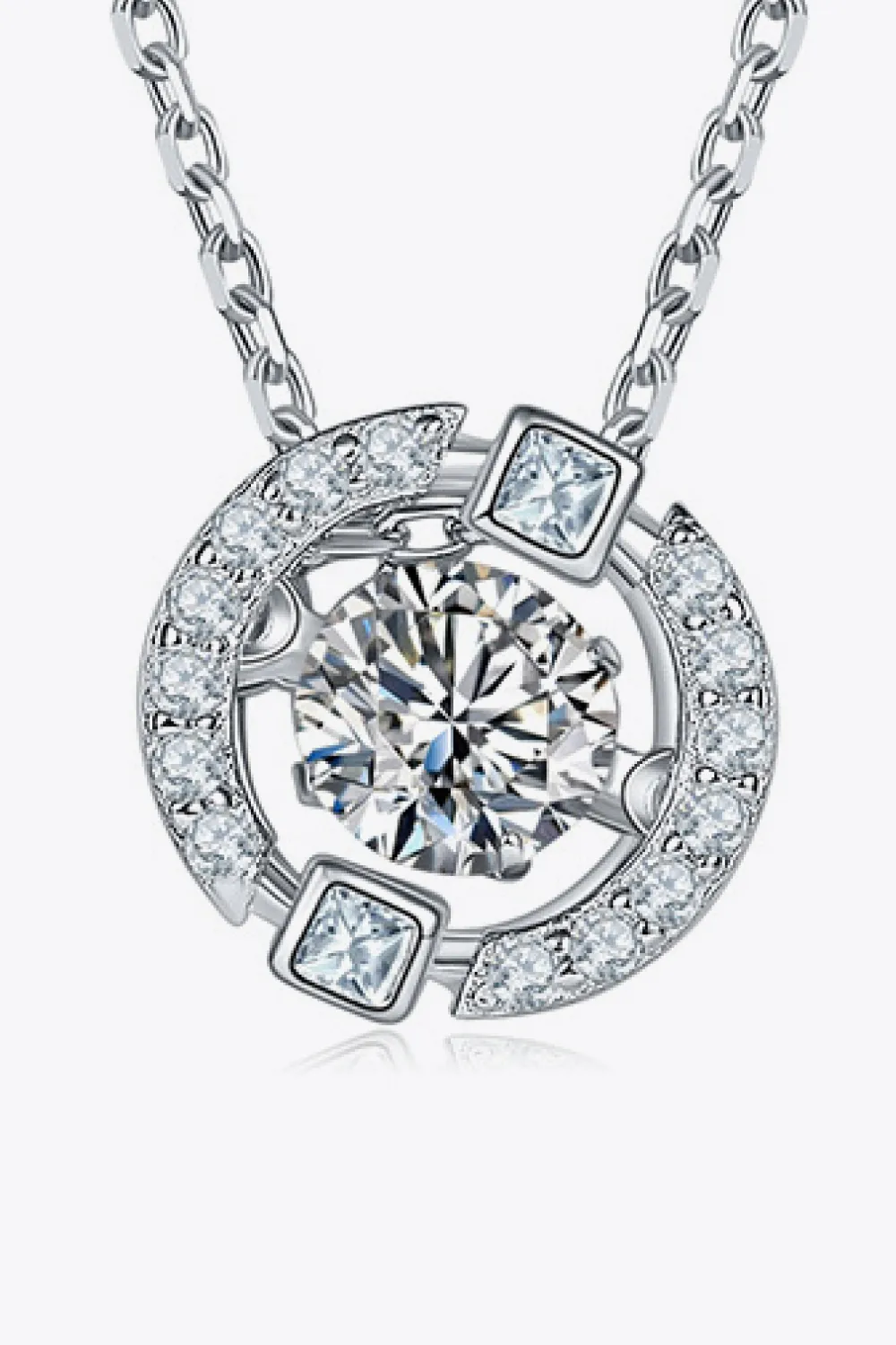 Moissanite Pendant Chain-Link Necklace, image 2