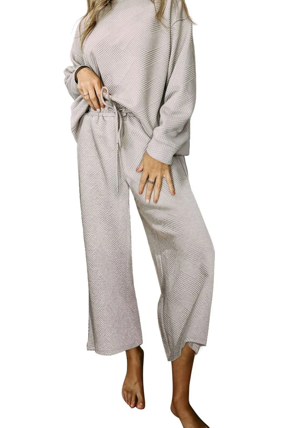 Dropped Shoulder Top and Pants Set, image 5