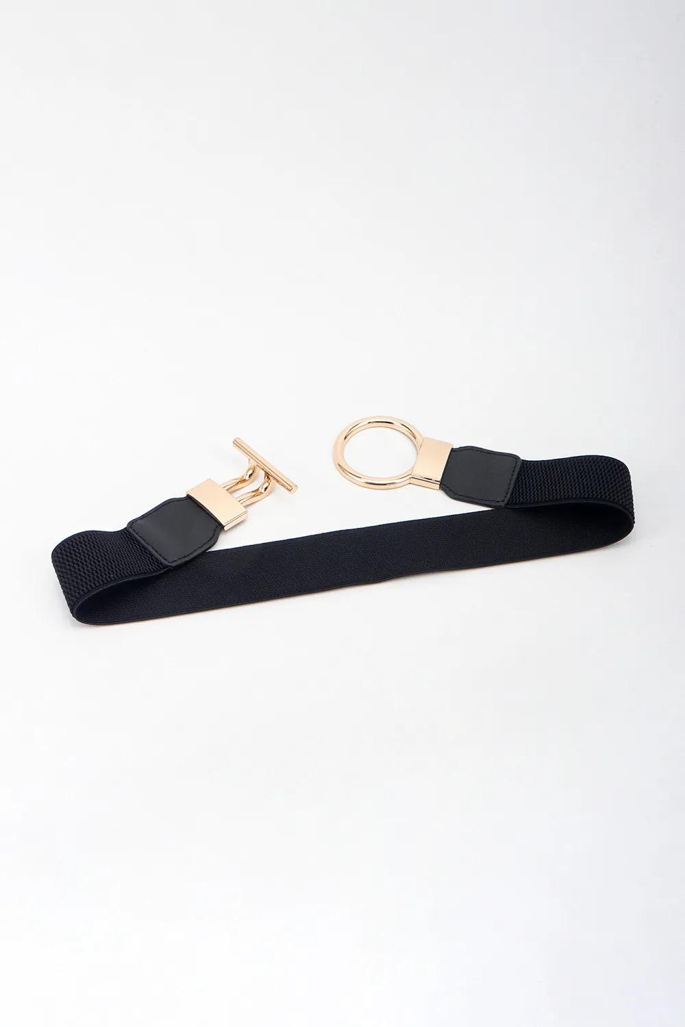 Circle Shape Buckle Zinc Alloy Buckle PU Leather Belt, image 6