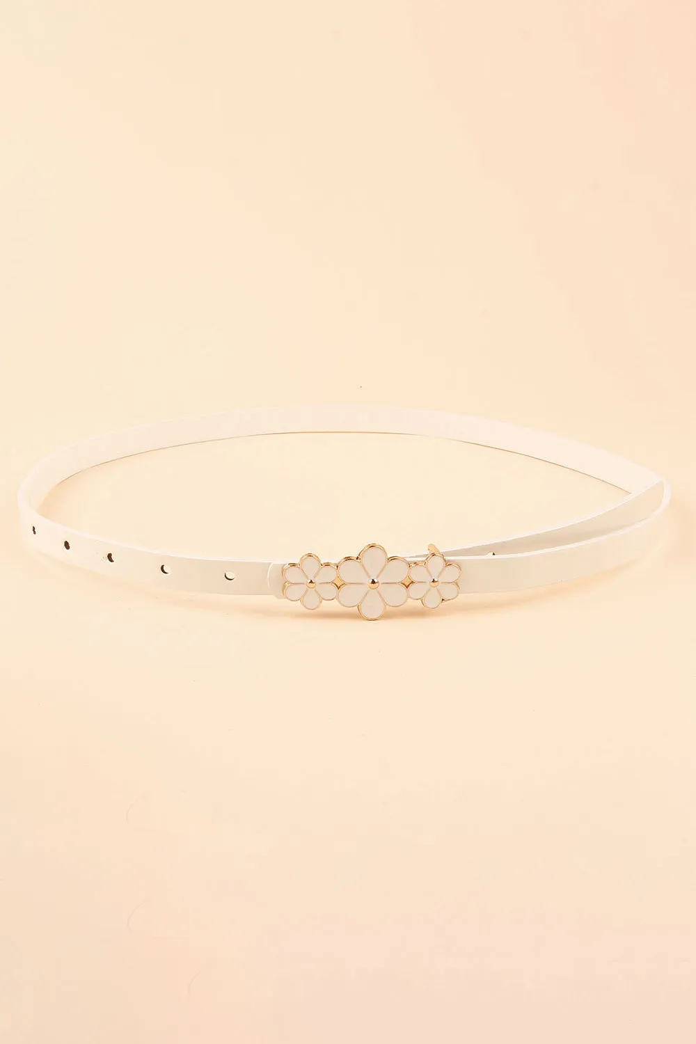 Flower Decor Skinny PU Belt, image 6