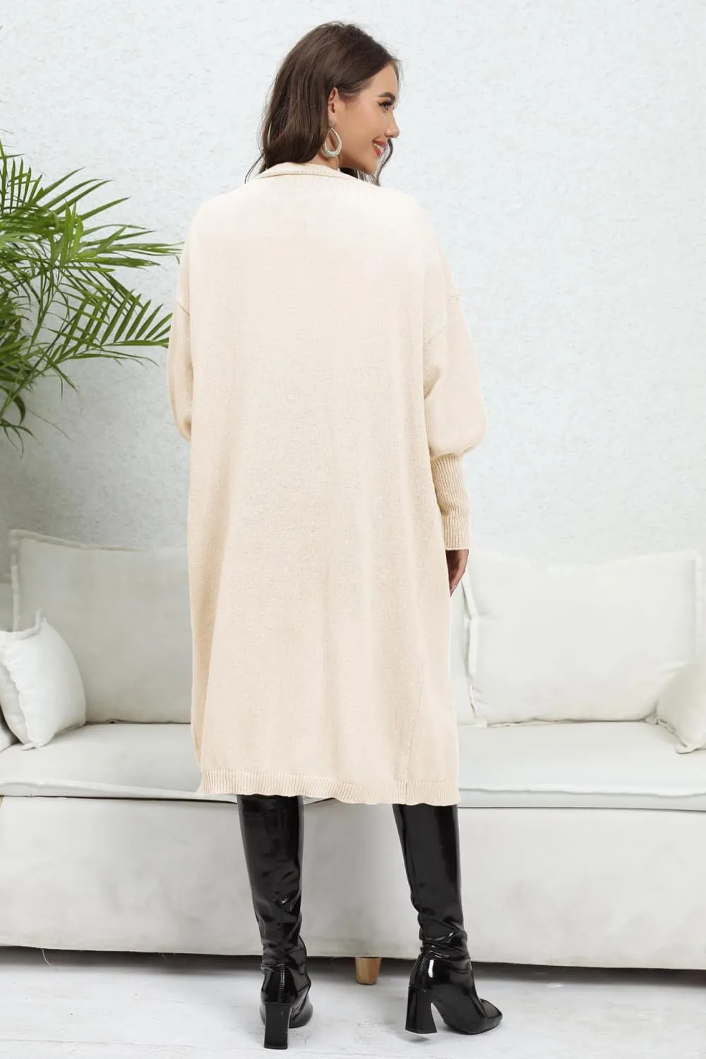 Open Front Dropped Shoulder Cardigan, image 21