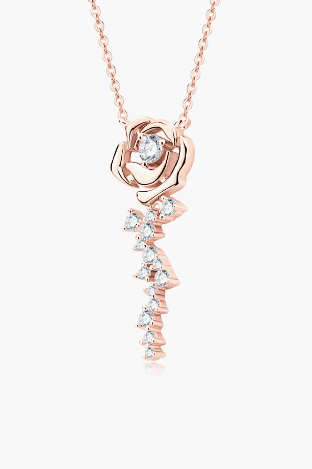 925 Sterling Silver 18K Rose Gold-Plated Pendant Necklace, image 3