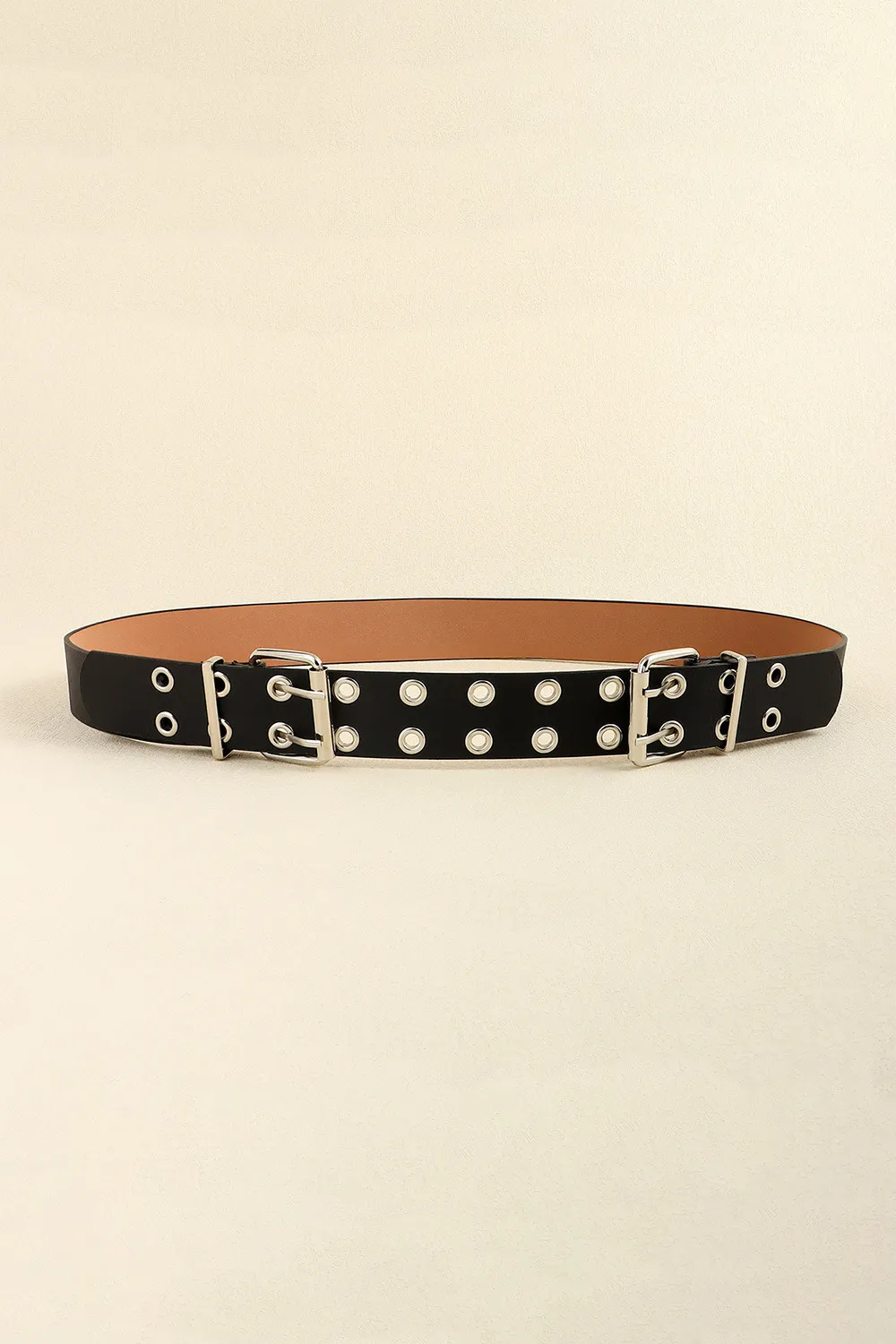 PU Leather Two Row Eyelet Belt, image 3