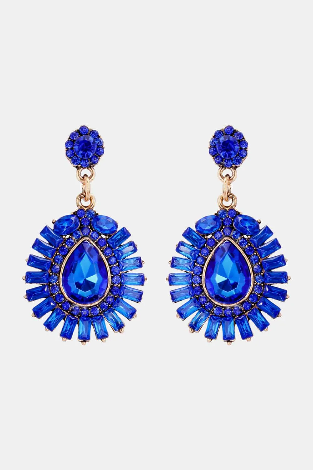 Teardrop Shape Glass Stone Dangle Earrings, image 6