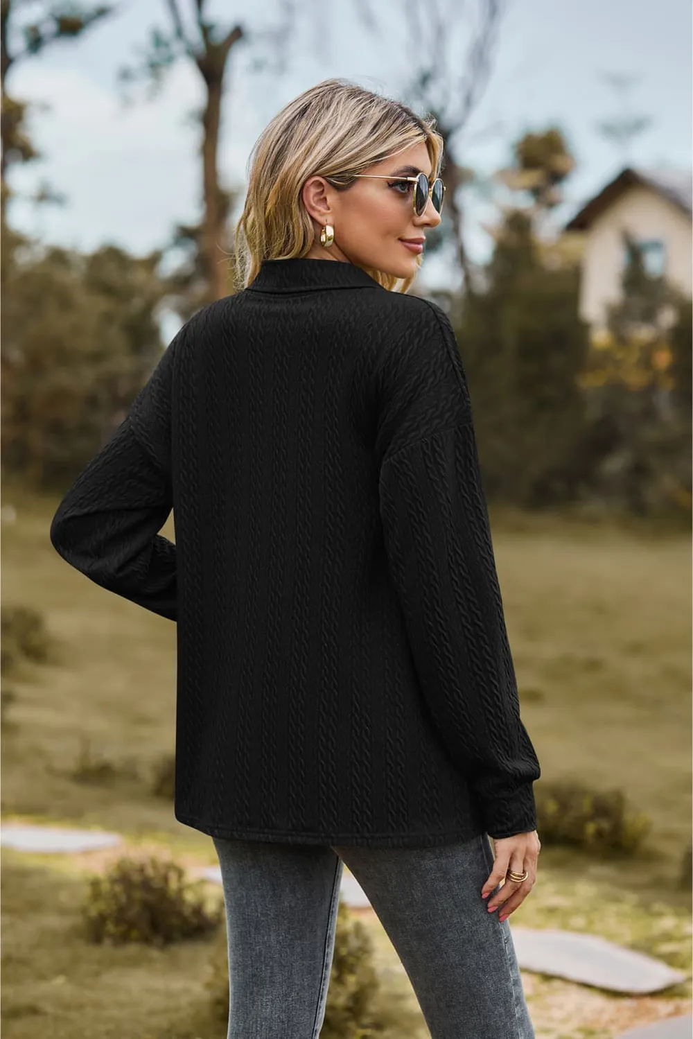 Collared Neck Long Sleeve Blouse, image 24