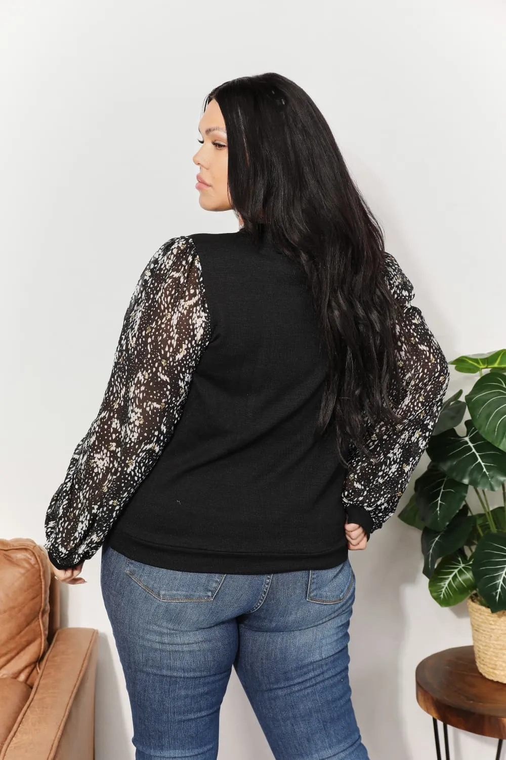 Full Size Foil Printed Sleeve Top, image 2