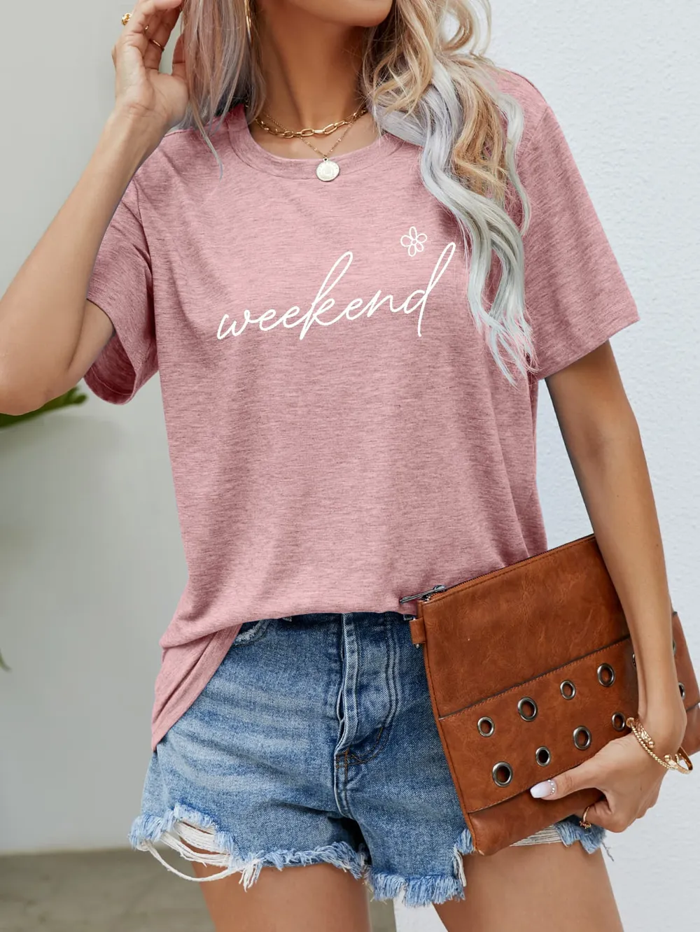 WEEKEND Flower Graphic Short Sleeve Tee, image 5